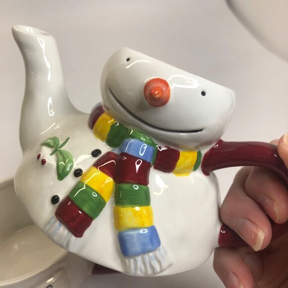 Oneida SnowMates Tea for One Hand Painted Teapot & Cup New Open Box - Picture 8 of 14